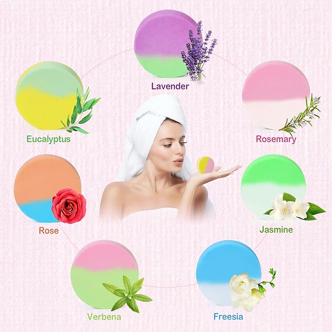 28 Pack Aromatherapy Shower Steamers, Individually Wrapped 7 Scents Bath Bombs,Natural Essential Oil Home SPA Self Care Stress Relief, Perfect Gifts for Her on Birthday Mother's Day Gift Set - Bloomnest