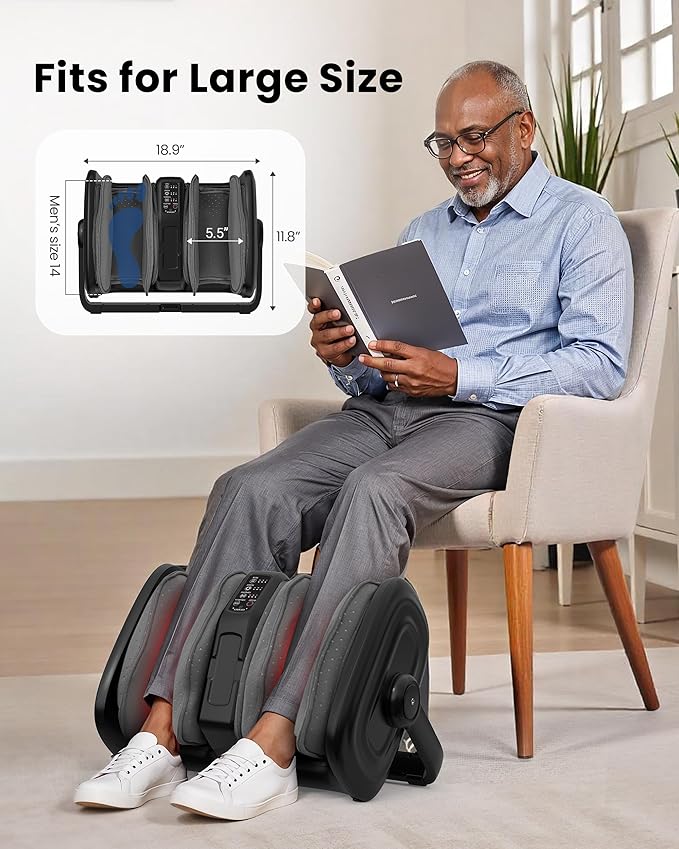 COMFIER Shiatsu Foot Massager Machine, Foot Calf Massager with Heat, Squeeze & Vibration Massage, Remote Control, UP to Men Size 14
