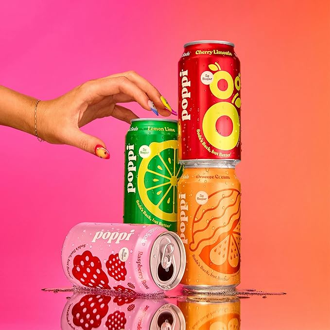 Poppi Sparkling Prebiotic Soda Beverage with Apple Cider Vinegar, Seltzer Water and Fruit Juice, Trend Setters Variety Pack, 12 Fl Oz, Pack of 12, Packaging May Vary - Bloomnest