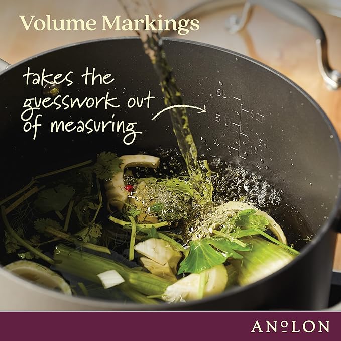 Anolon Advanced Home Hard-Anodized Nonstick Wide Stock Pot/Stockpot (7.5-Quart, Moonstone) - Bloomnest