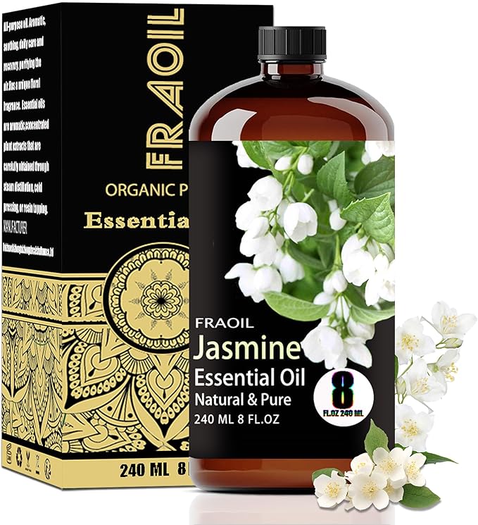 Jasmine Essential Oil, Jasmine Oil 8 Fl Oz 240ML for Diffuser Humidifier Yoga Cleaning DIY Candle Soap Making Perfume Gift for Women Essential Oils - Bloomnest
