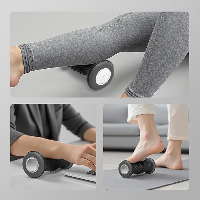 Foot Roller Massager for Plantar Fasciitis, Arch and Heel Pain Relief，Portable and Silence, Deep Tissue Foot Massager Roller Tool to Improve Circulation and Relieve Tension-Black - Bloomnest
