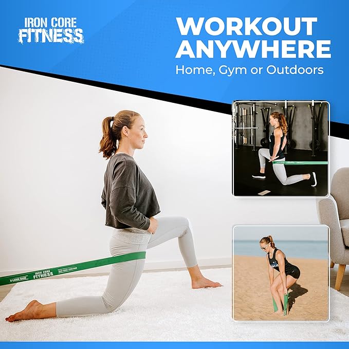 Pull Up Assistance Resistance Bands - Long Loop Power Bands for Men and Women - Strength Power Flexibility Training at Home & Gym - Ebooks & Workout Chart Included by Iron Core Fitness - Bloomnest
