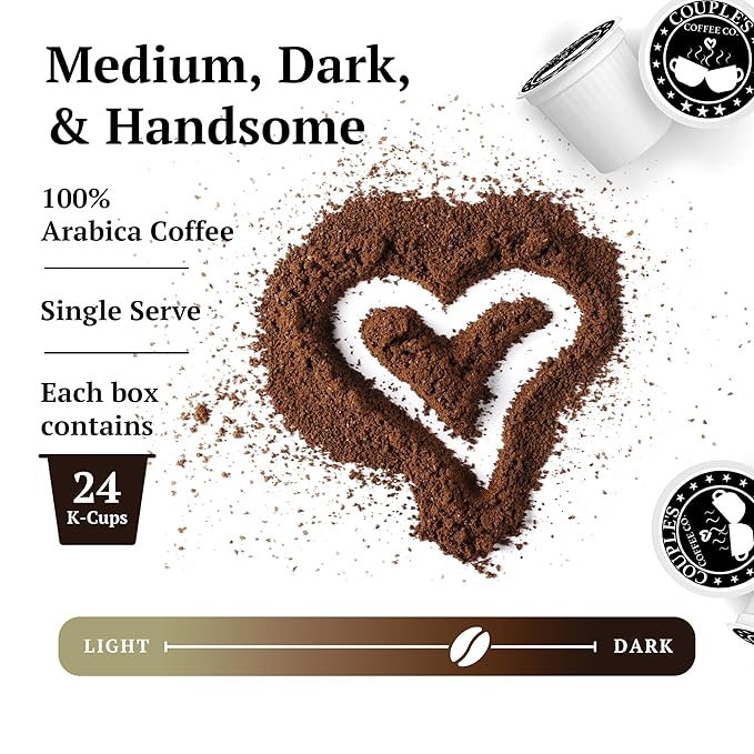 Couple's Coffee K-Cups | Gives Back to Military Families | Medium Dark Roast Coffee Pods | Gourmet Coffee Made with 100% Arabica Beans | Compatible with Single Serve Brewers | 24 Count - Bloomnest