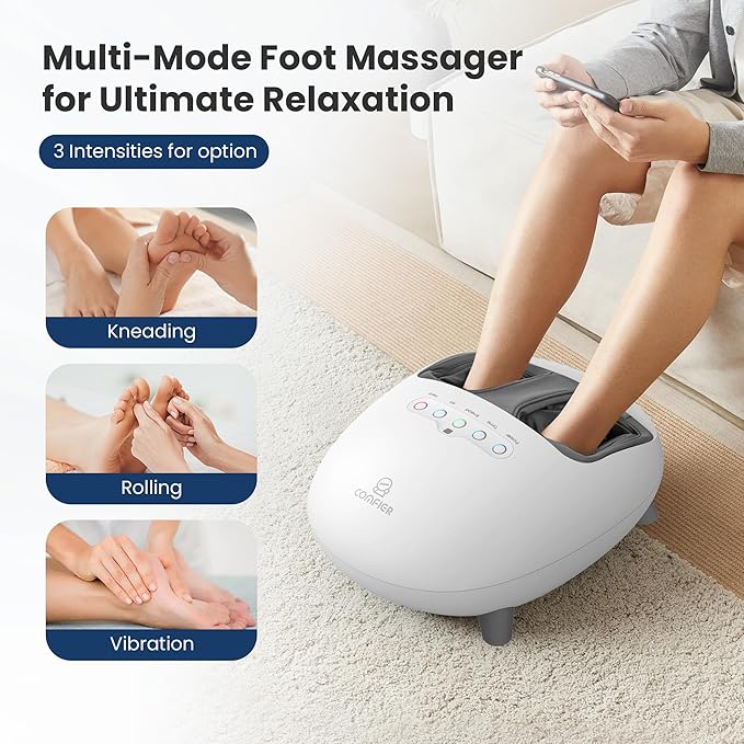 COMFIER Shiatsu Foot Massager with Heat, Kneading and Vibration Heated Foot Feet Massager for Neuropathy Plantar Fasciitis, Ideal Gift for Mom Dad Elder-Home Office Use - Bloomnest