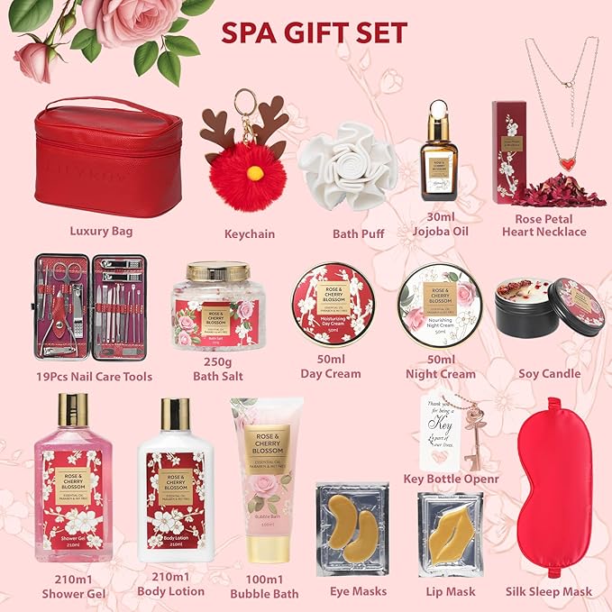 36Pcs Valentines Day Gifts for Women - Luxury Bath and Body Gift Set Spa Gift Set for Women Beauty Care Kit | Gift for Christmas, Birthday, Mothers Day Gifts for Her Wife Perfect for Travel