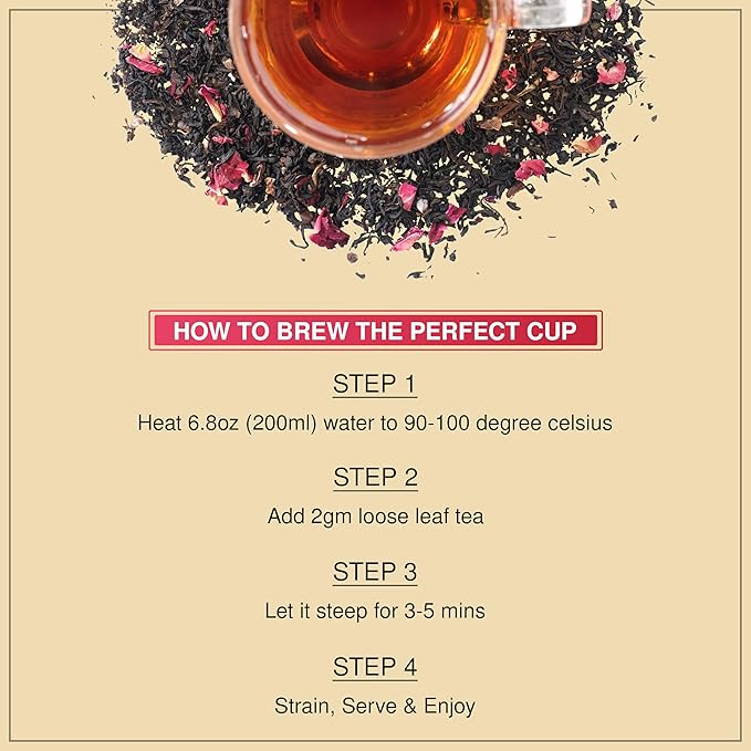 BREWIX, Chocolate Rose Loose Black Tea, (50+ Cups, 3.53oz/100g) | Valentine's | Dessert tea - Bloomnest