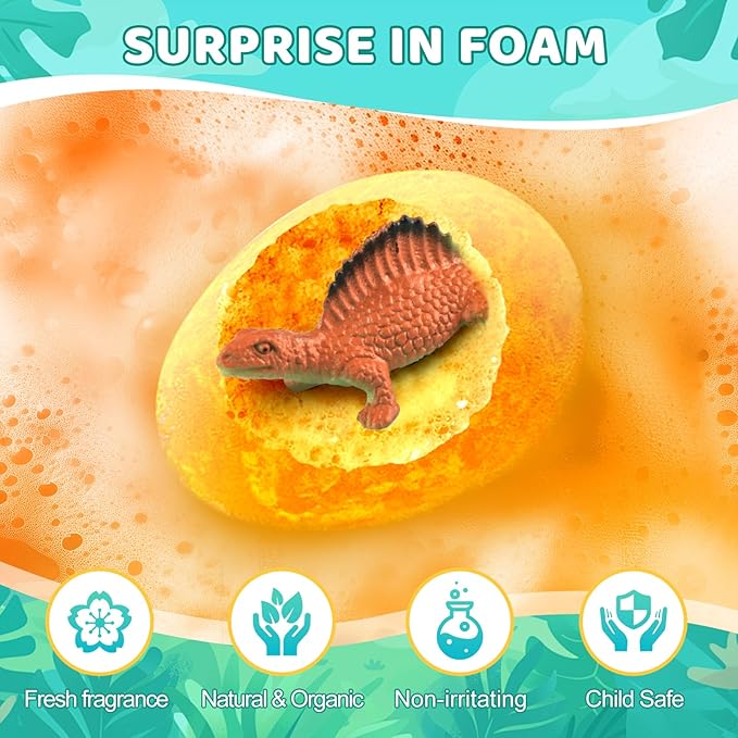 Bath Bombs for Kids with Surprise Toys Inside - 9 Pack Dinosaur Bath Bombs Gift Set, Dinosaur Toys for Kids 3 4 5 6 7 8 9 Years, Stocking Stuffers for Kids, Christmas Gifts Bubble Bath Fizzes - Bloomnest