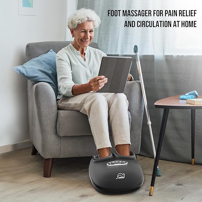 Snailax Shiatsu Foot Massager with Heat, Deep Kneading, Compression, Vibration, Feet Massager Machine for Plantar Fasciitis, Neuropathy, Foot Warmer Under Desk, Size 13, Gifts for Men, Women - Bloomnest