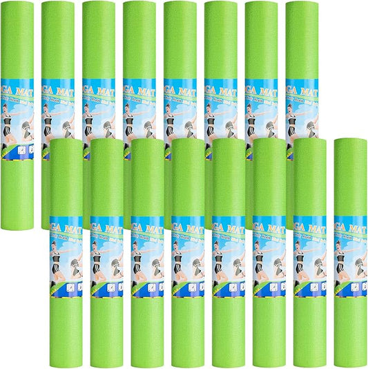 Funtery 16 Pack 3 mm Thick Yoga Mat Exercise Workout Mat Non Slip Fitness Pad for Women Gym Home Yoga Pilates - Bloomnest
