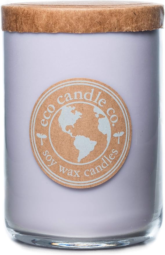 ECO CANDLE CO. Recycled Candle, Lavender Dreams, 26 oz. - Scents of Lavender, Lilac, Sage, & Mimosa - 100% Soy Wax, No Lead, Kraft Paper Label & Lid, Hand Poured, Made from Midwest Grown Soybeans - Bloomnest