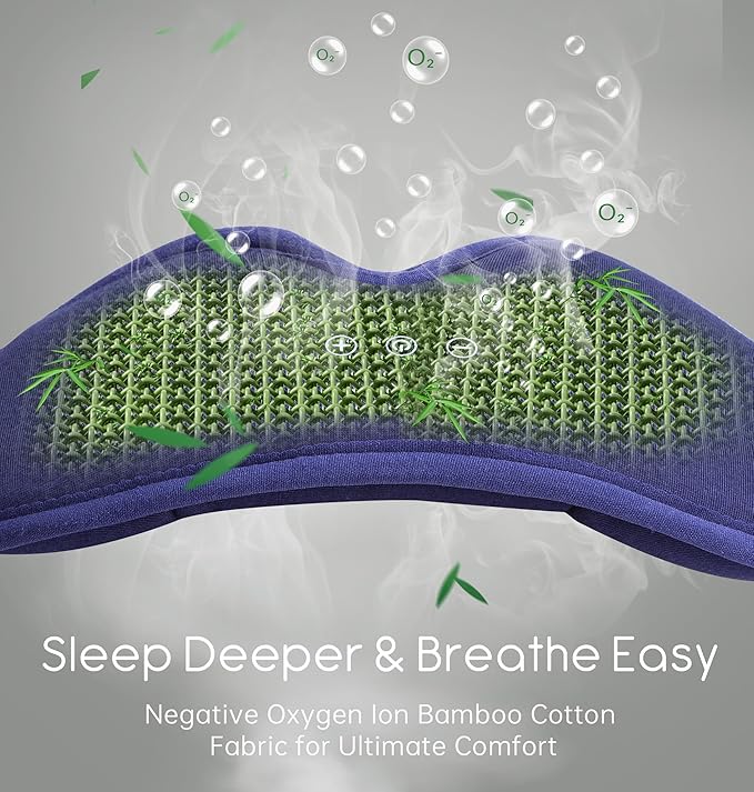 Sleep Mask with Headphones Bluetooth 5.4, TOPOINT 3D Eye Mask Blackout with Soft Bamboo Cotton for Side Sleepers Women Men, Sleep Headphones Earphones HD Speaker Microphone for Travel Meditation Gift - Bloomnest