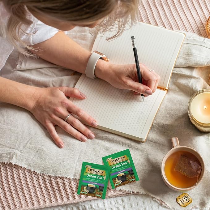 Twinings Green Tea with Jasmine Individually Wrapped Bags, 20 Count (Pack of 6), Fragrant Floral Scent, Caffeinated, Enjoy Hot or Iced, 120 Teabags - Bloomnest
