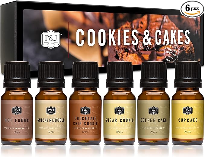 P&J Trading Fragrance Oil Cookies & Cakes Set | Candle Scents for Candle Making, Freshie Scent, Soap Making Supplies, Diffuser Oil Scents - Bloomnest
