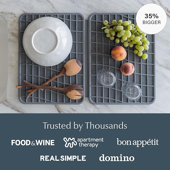 Dorai Home Dish Pad - Diatomaceous Earth Stone Drying Mat for Kitchen Counter - Quick Drying -Stone Dish Drying Mat for Kitchen - (24.6" x 16.5") - Bloomnest