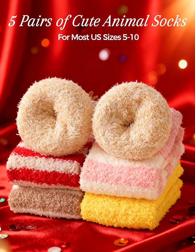 TEHOOK Warm & Cozy Valentines Gifts for Women, Fluffy Fuzzy Plush Sleeping Slipper Socks - Soft Warm Fabric - Bloomnest