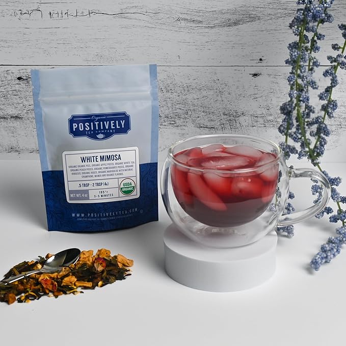 Organic Positively Tea Company, White Mimosa White Tea, Loose Leaf, 16 Ounce - Bloomnest