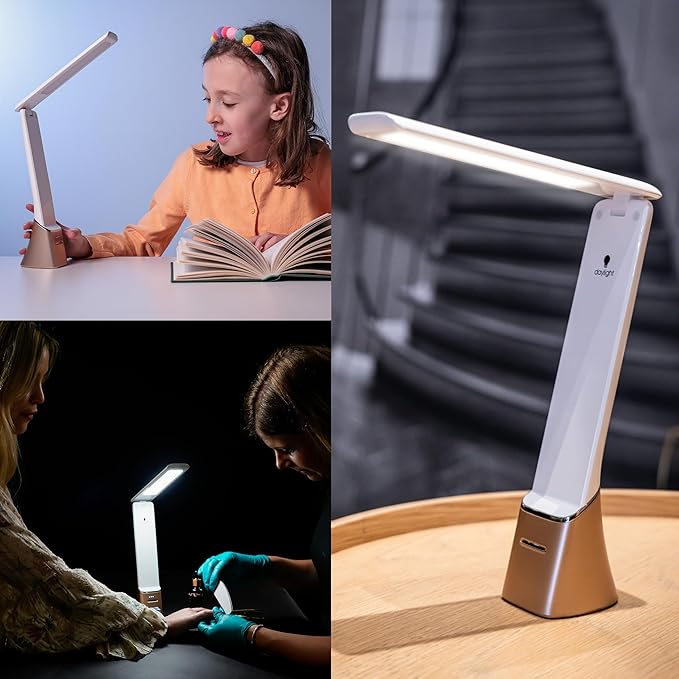 daylight Smart Go Portable Ideal for Reading, Light Therapy, Everyday Tasks, Crafts, Desk Work, DIY, Led, Chargeable lamp, 1 Count (Pack of 1), White - Bloomnest