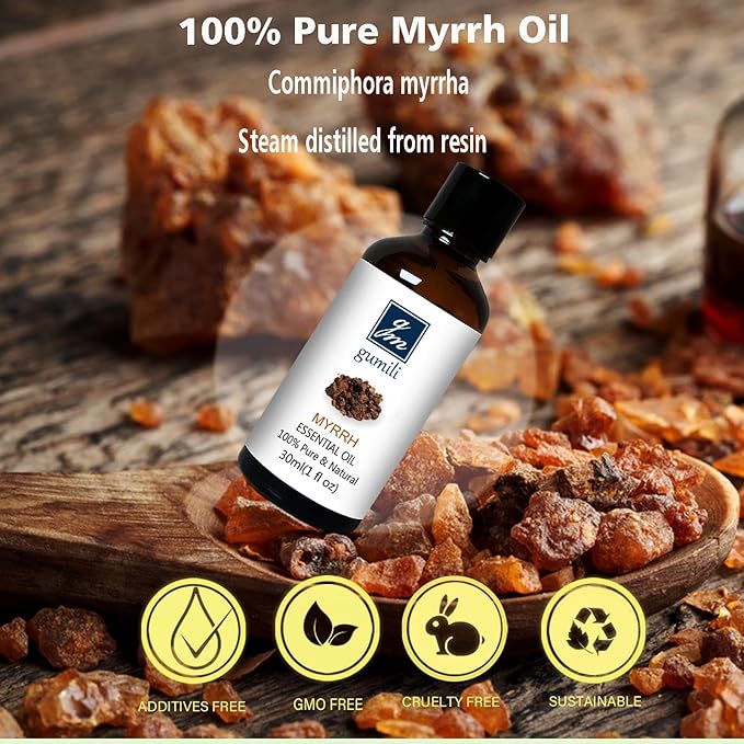 Frankincense and Myrrh Essential Oil, 100% Pure Undiluted Essential Oil for Skin, Hair, Aromatherapy - 1 oz (Pack of 2) - Bloomnest
