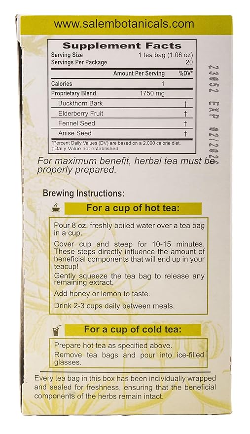Salem Botanicals Cleanse Well Tea - Herbal Blend for Digestive Health | Supports Digestion, Bloating Relief & Detoxification - Caffeine-Free | 20 Tea Bags - Bloomnest