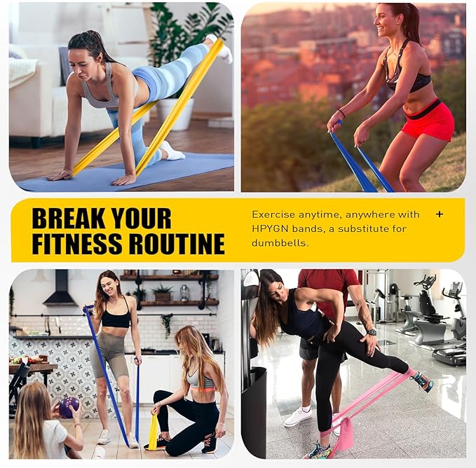 Resistance Bands, Exercise Bands, Physical Therapy Bands for Strength Training, Yoga, Pilates, Stretch Elastic Band with Different Strengths, Workout Bands for Home Gym - Bloomnest