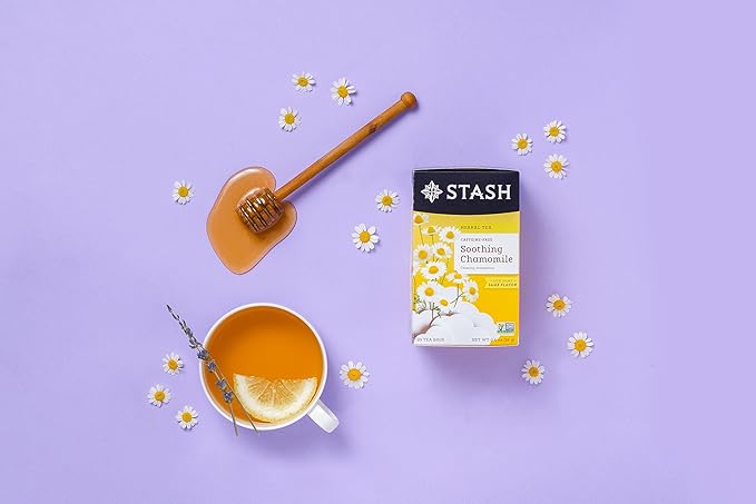Stash Tea Chamomile Herbal Tea - Naturally Caffeine Free, Non-GMO Project Verified Premium Tea with No Artificial Ingredients, 20 Count (Pack of 6) - 120 Bags Total - Bloomnest