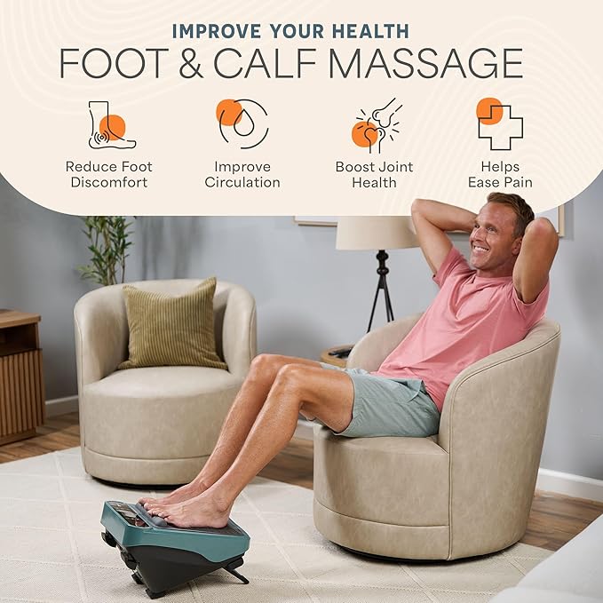 LifePro Foot Massager for Neuropathy - Relaxing Calf and Foot Therapy with Heat Option for Maximum Soothing Relief - Massager for Blood Circulation and Revitalization - Bloomnest