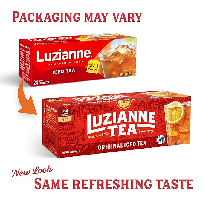 Luzianne Unsweetened Iced Tea Bags, Family Size, 24ct Box (Pack of 6) - Bloomnest