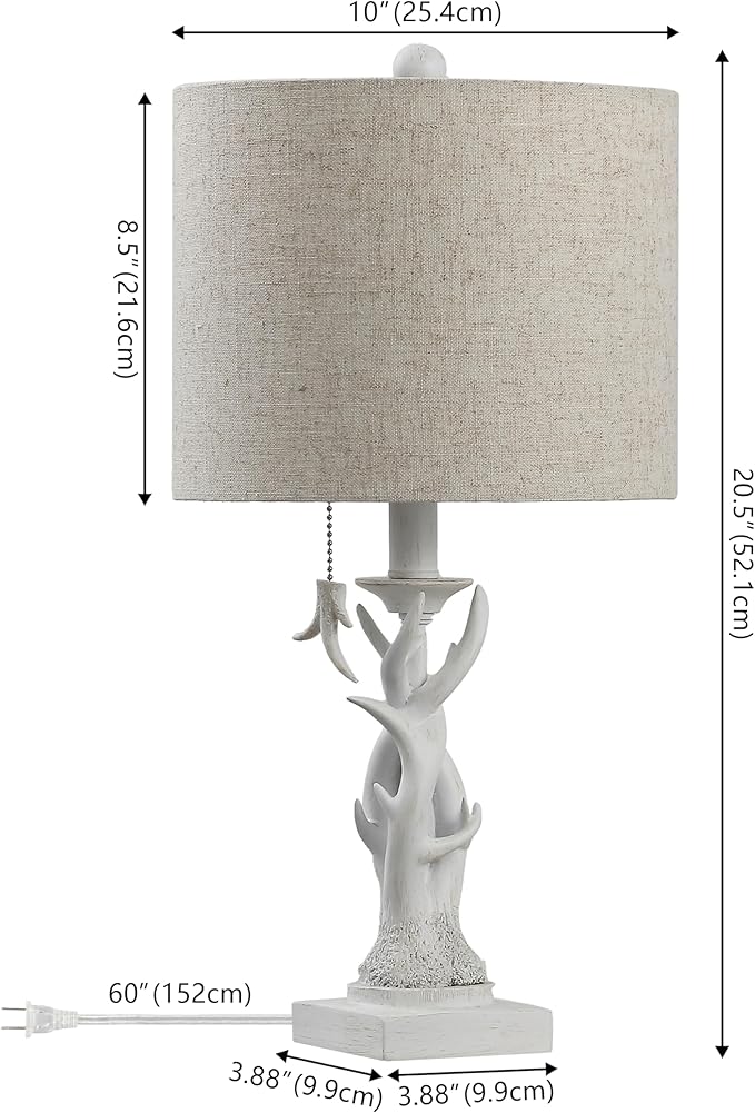 JONATHAN Y JYL1031C Gaston 20.5" Resin Mini LED Table Lamp for Living Room, Family Room, Dining Room, Bedroom, Hallway, Office, Antique White - Bloomnest