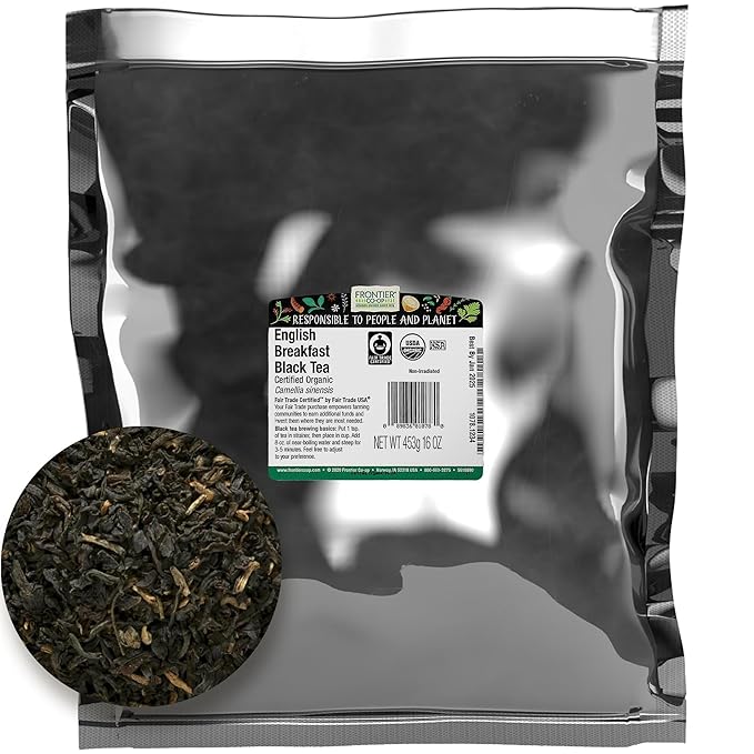 Frontier Co-op English Breakfast Black Tea, 1-Pound Bulk, Full, Robust, Malty Flavor, Kosher, Organic, Non ETO - Bloomnest