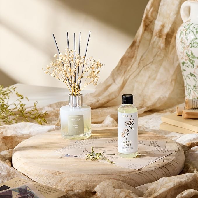 Airkeep Reed Diffuser Oil Refill/Clean Linen/3.38oz（100ml/1 Pack/Scented Oil Refill for Reed Diffuser Home Fragrance for Bedroom, Bathroom Office Home Decor - Bloomnest