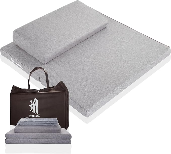 ZenBless Zafu and Zabuton Meditation Cushion Set,Yoga Meditation Floor Pillow,Large Square Meditation Mat and Pillow Set for Sitting on Floor(23.6") - Bloomnest