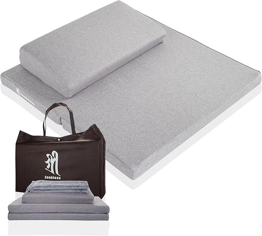 ZenBless Zafu and Zabuton Meditation Cushion Set,Yoga Meditation Floor Pillow,Large Square Meditation Mat and Pillow Set for Sitting on Floor(23.6") - Bloomnest