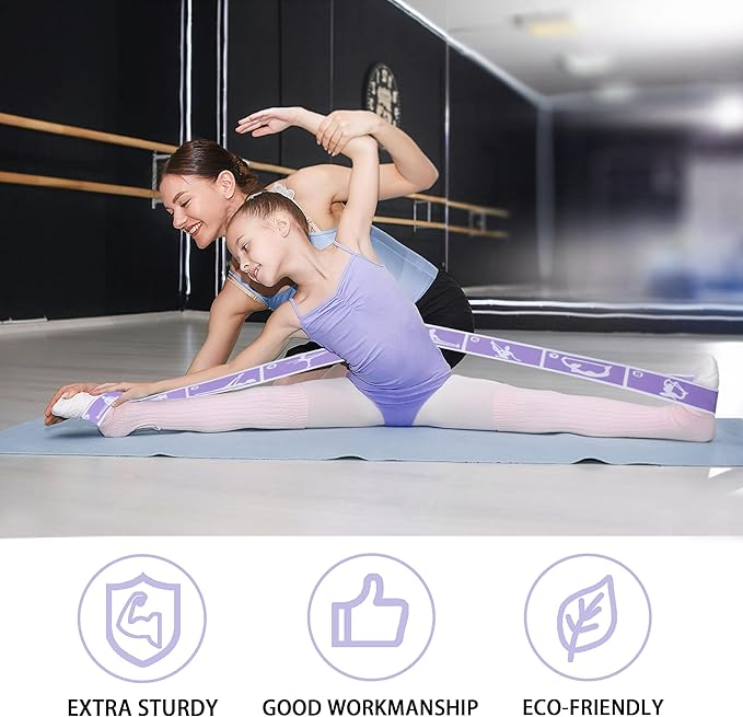 2 Pcs Kids Stretch Bands Dance Stretching Straps for Children Gymnastics Equipment Dance Training Elastic Band for Kids Multi-Loop Numbered Stretch Band for Ballet Cheerleading-8 Loops - Bloomnest