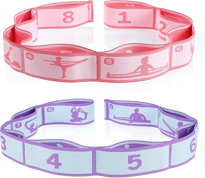 Multi-Loop Stretch Band - Yoga, Pilates, Ballet, and Physical Therapy Stretching Strap for Flexibility, Leg Stretching, and Exercise - Durable Stretching Equipment for Dance and Fitness - Bloomnest