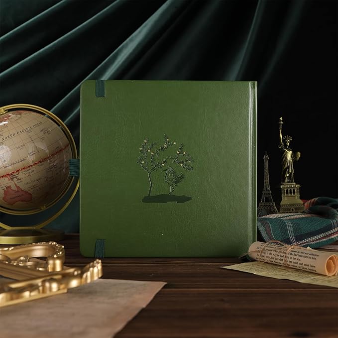 TIEFOSSI Dotted Journal Notebook, Dot Grid Notebook for Women Men, Hardcover PU Leather Journal, 160 GSM Thick Paper, 160 Numbered Pages with Gold Edges, 8 x 8 Square Diary - Bloomnest