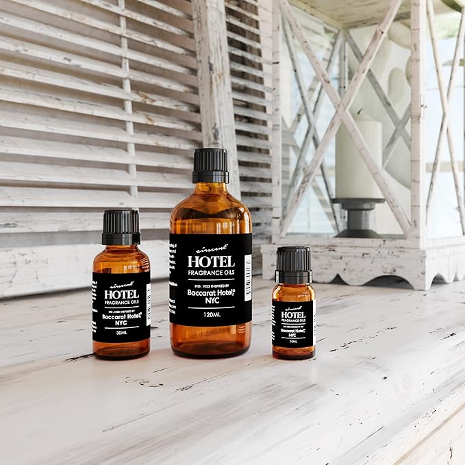 AirScent Hotel Diffuser Oil No. 1023 Inspired by The Baccarat Hotel Scent - Love Affair Fragrance Oil for Ultrasonic and Waterless Diffusers and Crafting - 10 mL, 0.34 fl oz Glass Bottle with Dropper Airscent