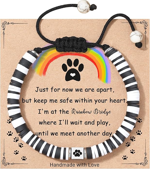 TONY & SANDY Dog Memorial Gifts, Pet Sympathy Rainbow Bridge Pet Memorial Bracelet for Men Women Girls Who Loss of Beloved Dog Cat - Bloomnest