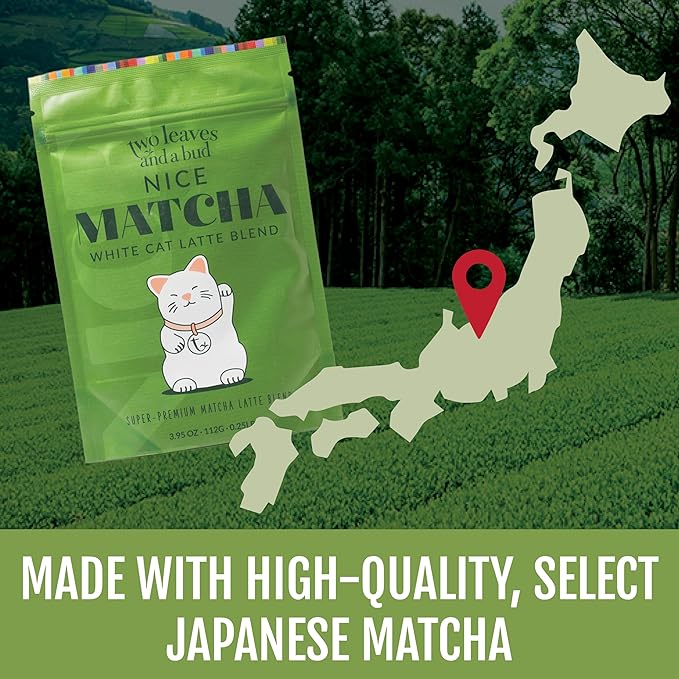 Two Leaves and a Bud Nice Matcha Latte Blend, Japanese Matcha Green Tea Powder, 2 Resealable Bags, 224g - Bloomnest