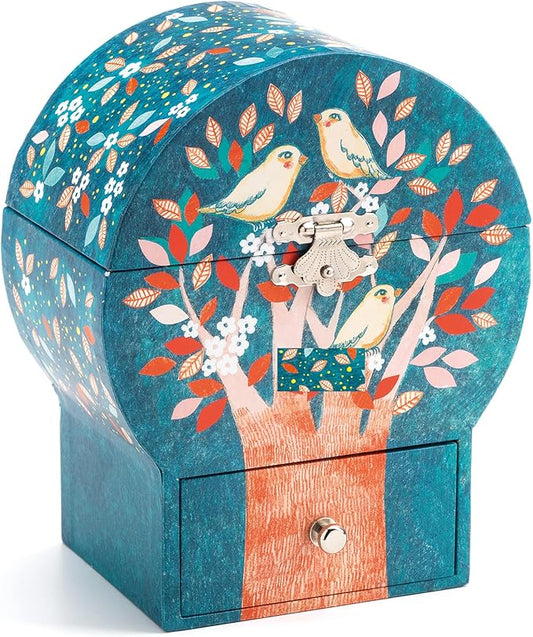 DJECO Musical Jewelry Box for Kids - Treasure Box Night Singing - Storage for Necklace, Bracelets, Rings, Earrings, Small Toys, Decorations, Keepsake & Trinkets - Safe for Ages 3+ Boys & Girls - Bloomnest