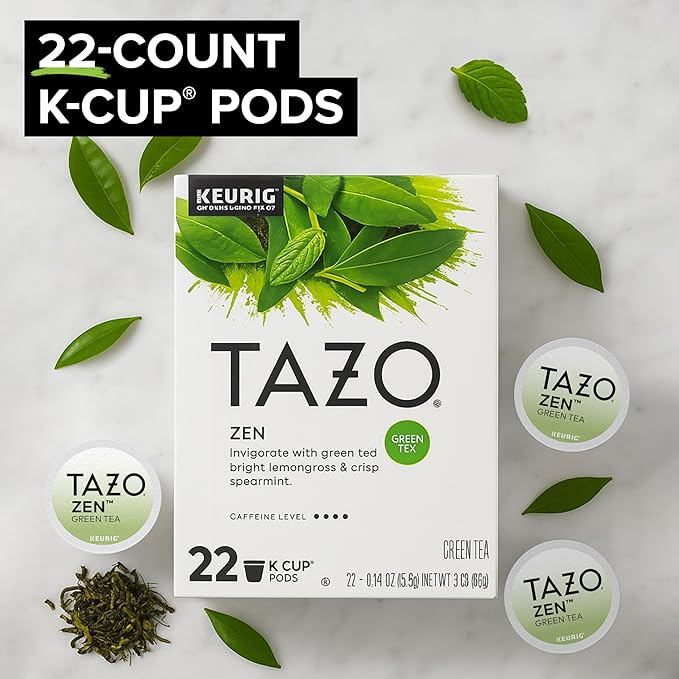 TAZO Zen Green Tea K-Cups, Green Tea Zen for Health and Wellness, 22 Pods - Bloomnest
