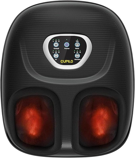 Shiatsu Foot Massager with Heat, Feet Massager for Neuropathy, Plantar Fasciitis, Deep Kneading Foot Massager with Vibration & Compression, Women & Men,Relax for Home Office Use, Size 13 - Bloomnest