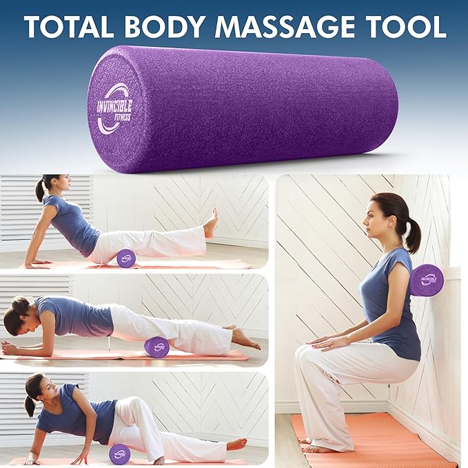 Invincible Fitness EPP Foam Roller for Deep Tissue Massage – Enhance Recovery, Relieve Pain, and Boost Mobility for a Stronger, Healthier You (Purple) - Bloomnest