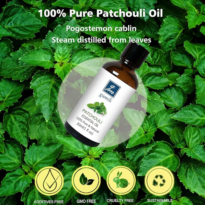 Patchouli Essential Oil 1 Oz, 100% Pure Patchouli Oil for Skin, Diffuser, Perfume & DIY - 30ml - Bloomnest