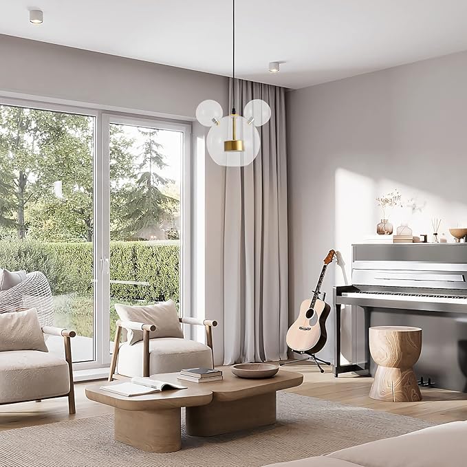 Cartoon Mouse Pendant Light Creative Personality Glass Chandelier Cute Fun Children's Bedroom Height Adjustable Ceiling White 001 001 - Bloomnest
