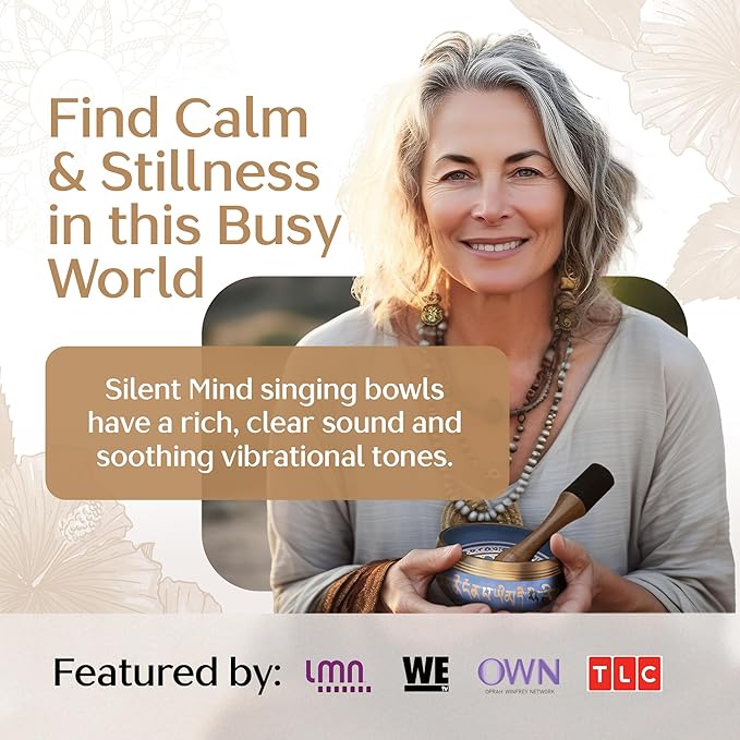 Handmade Tibetan Etched Singing Bowl Set – Sound Bowl & Meditation Bowl with Cushion, Mallet & Guide – Handmade Nepali Bowls – Sound Bath Accessories – Bronze Singing Bowls - Bloomnest
