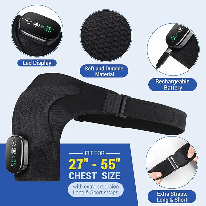 ERHIVORA Shoulder Heating Pad with Massage, FSA Eligible Items List, Heated Shoulder Wrap for Pain Cordless, HSA Approved Products Only - Bloomnest
