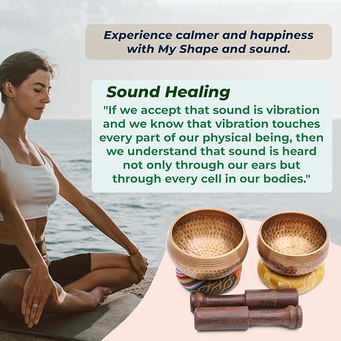 Tibetan Singing Bowl Set - Authentic Cuencos Tibetanos for Sound Healing, Meditation & Chakra Balancing - Includes Cushion, Mallet-Unique Spiritual Gifts for Men and Women (2 Chakra Set) LNYSI