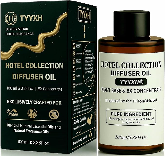 Hotel Diffuser Oil Inspired by Hilton Hotel – Fragrance & Essential Oil Blend for Waterless & Cold Air Diffusers – Floral, Lemon, Cedar – Long-Lasting Aroma – Aromatherapy, Home, Spa – 3.38 Fl Oz - Bloomnest