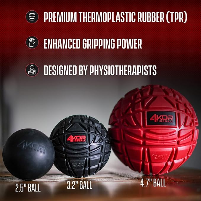 4KOR Massage Balls for Trigger Point Therapy - Myofascial Release Ball - Muscle Relief for Back, Neck, Shoulder, Foot Pain - Fitness Massage Balls for Mobility - Deep Tissue Release Ball - Bloomnest